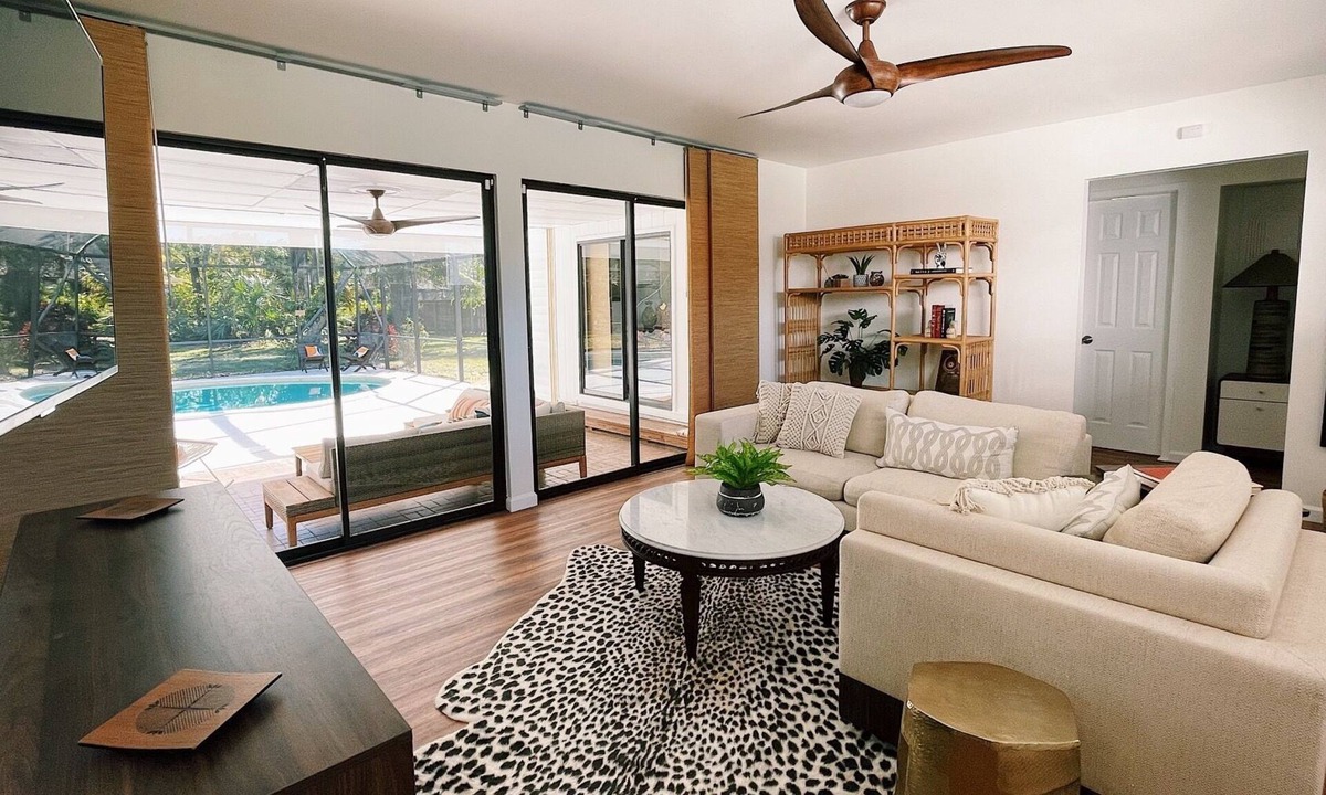 Indian River Estates House | 3 Bedroom 2 Bath One Floor Contemporary with HEATED POOL in Screened Lanai
