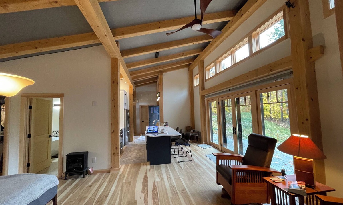 Bread Loaf House | Attractive new timber frame house on 7 acres in Ripton's Green Mountains.