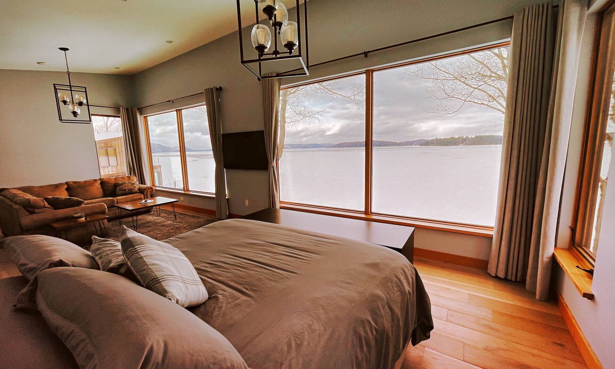 Newport Center Apartment | Luxury Waterfront Escape · Kayaks, Private Firepit & Dock on Lake Memphremagog