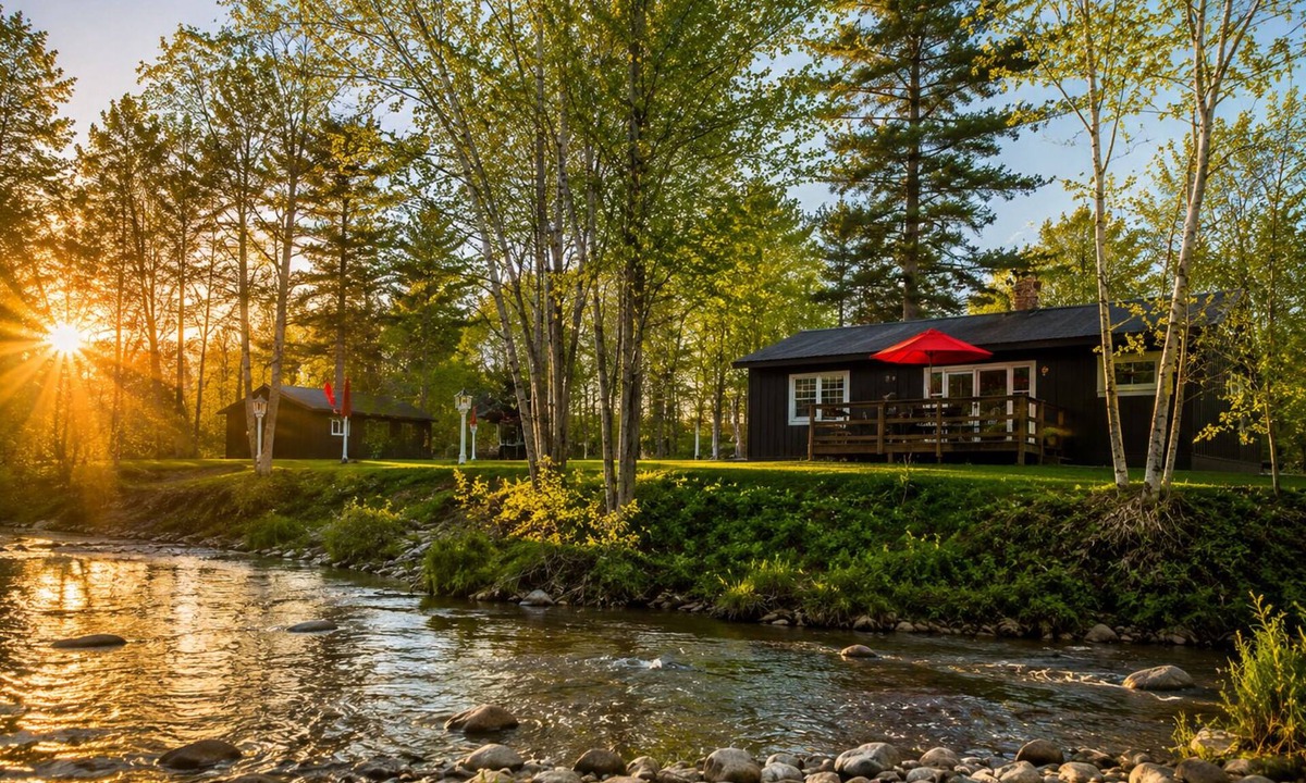 Bartlett Cottage | Riverside Cottage Fireplace Mountain Views