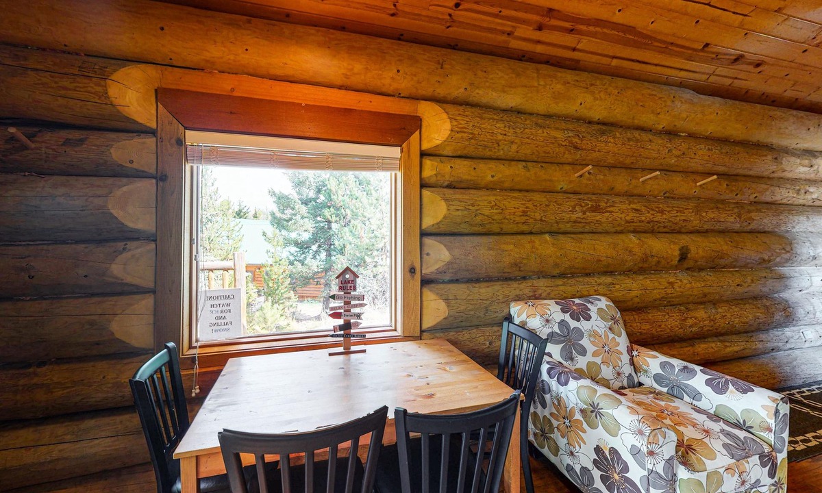 Lac Le Jeune Cabin | Rustic lakefront resort log cabin with deck, internet, and full kitchen