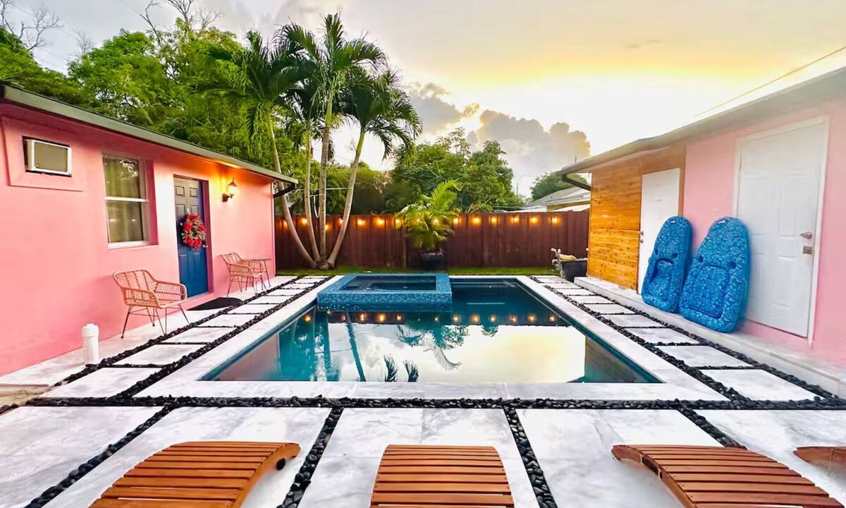 Southwest Cottage | Salthaus Suite A - King & Bunk Room, New Saltwater Pool & Spa
