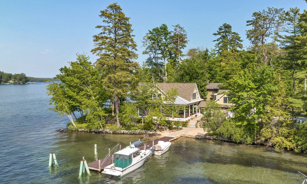 Gilford House | Spectacular Winnipesaukee Point Lot With Custom Home and Separate Guest Space