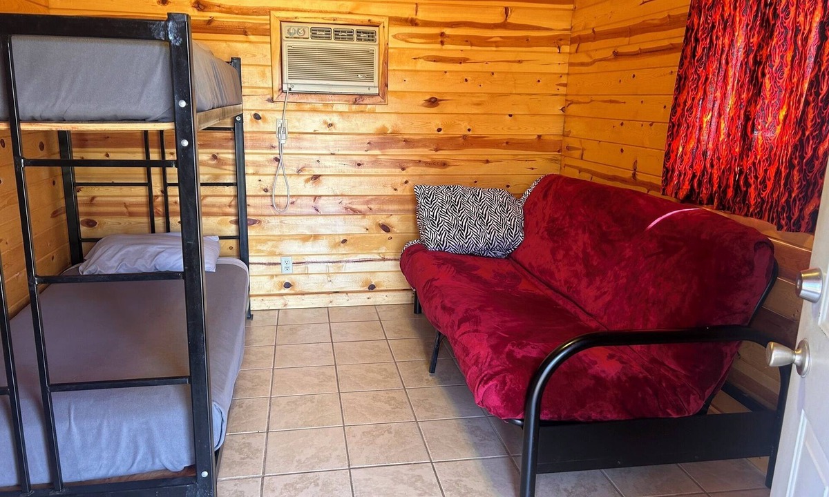 Sturgis Cabin | Sturgis Camping Cabin with Futon and Bunkbed