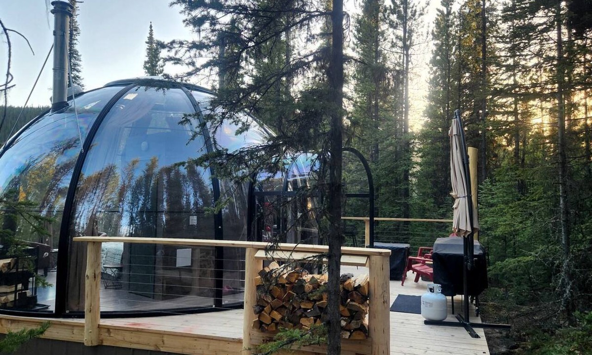 Rock Lake RV Rental | Unique Clear Dome Surrounded by Trees for a Memorable Glamping Experience in Rock Lake Provincial Park, Alberta