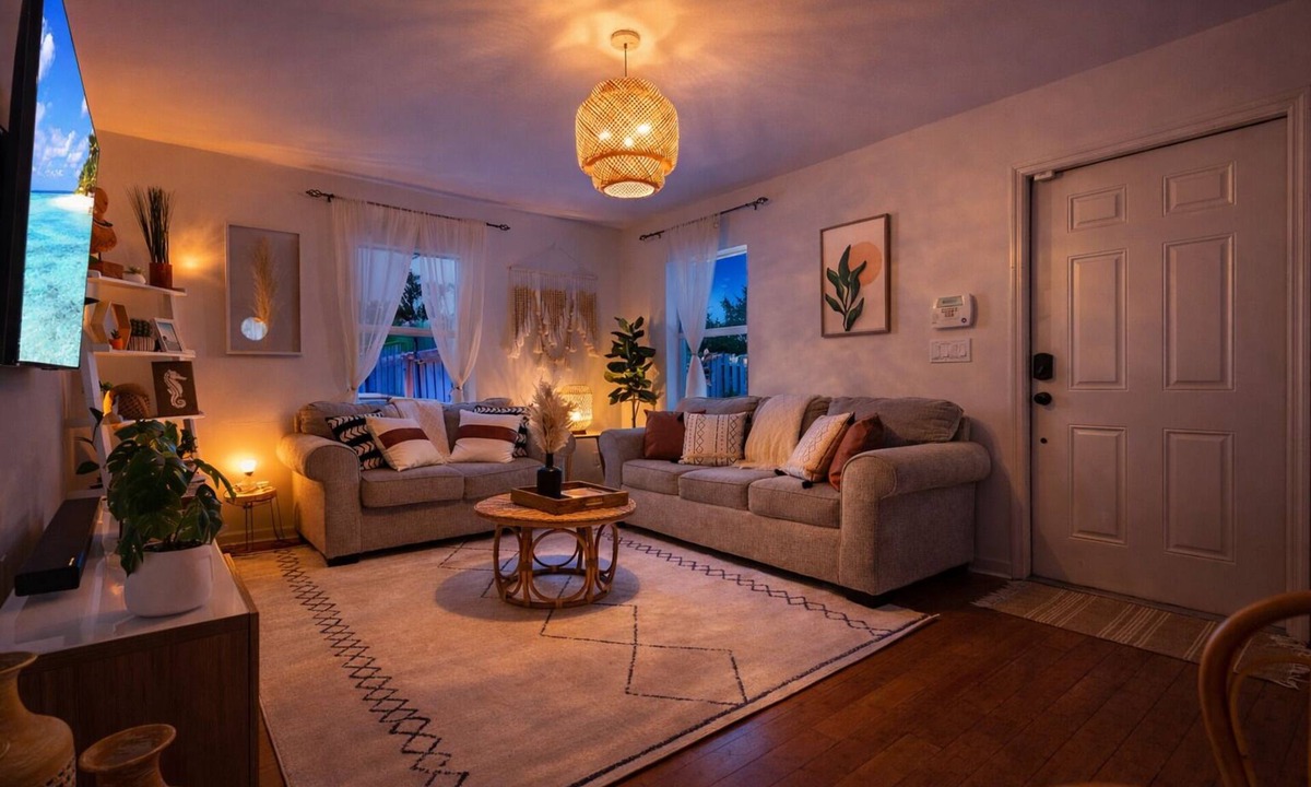 Southwest House | 🌴 Your Private Boho Oasis Awaits! Relax in a stylish 2BR retreat just 2 miles from Downtown West Palm Beach. Lounge by your saltwater pool, cozy up by the firepit, and enjoy a getaway that feels like a boutique vacation every day.