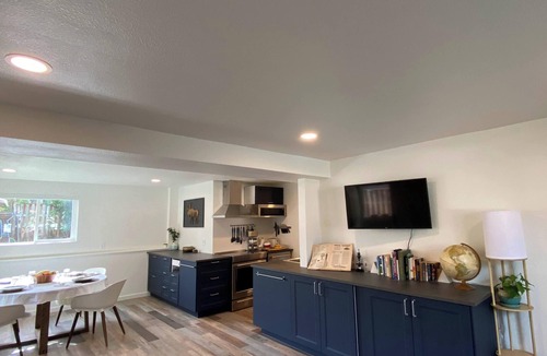Fort Collins Apartment | 1-bedroom, with fireplace, king bed and cruiser bikes.