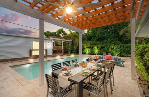 South Palm Park Neighborhood Association House | 2 Amazing Beaches in 1 mile Palm Oasis 4|4 w/POOL & Covered Outdoor Entertaining