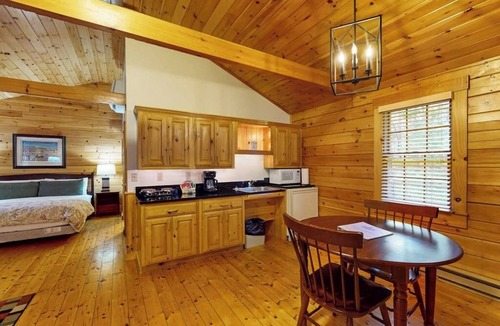 Northport House | Adventure ready studio cabin with wooded views, fireplace, & AC