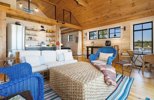 Prospect Harbor House | Aril Cottage - Cozy oceanfront cottage for 2 near Acadia, with WiFi, firepit, & wood stove