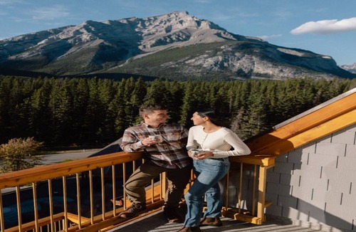 Banff Apartment | Banff | Spacious King Suite | Fireplace + Balcony