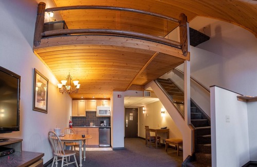Banff Apartment | Bright & Open Loft King Suite with Mountain Views