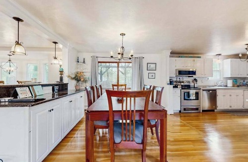 Osterville House | Charming home with open layout, deck, grill, AC, W/D, & yard