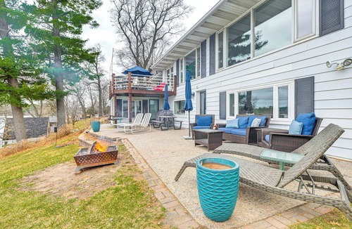 Lake Wissota Apartment | Dock, Deck & View: Lakefront Chippewa Falls Studio