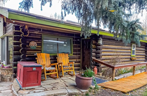 Jackson Cabin | Dog-friendly waterfront cabin on Flat Creek with wood stove, creek view, firepit