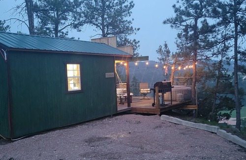 Hot Springs Cabin | Eagle's Nest Cabin/Sibley4 Tent combo @EvansCliff hot tub canyon views