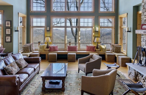 Sunday River Area Ski Chalet | Elegant chalet with mountain views & private hot tub