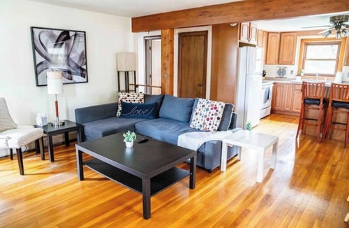 Nashua Apartment | Garage, Fully Fenced Yard, Sleep 8, Walk to Downtown