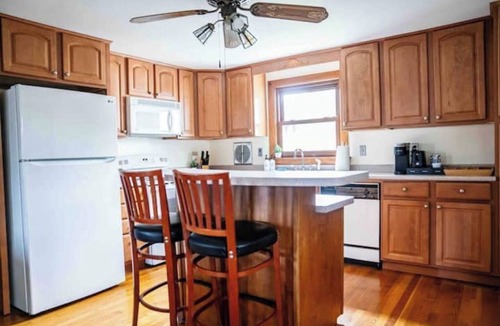 Nashua Apartment | Garage, Fully Fenced Yard, Sleep 8, Walk to Downtown