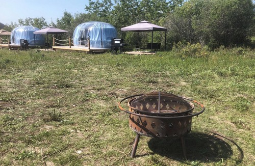 Bighorn No. 8 RV Rental | Glamping Dome 3 in ghost lake