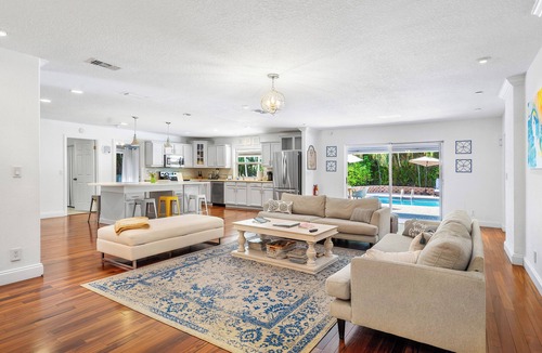North Palm Beach House | Gorgeous Beach House Open Floor Plan, Heated Extra Large Pool & Office