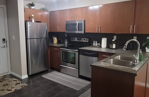 Downtown Edmonton Condo | Homey Condo! Steps To ICE District/Rogers Place With Underground Parking