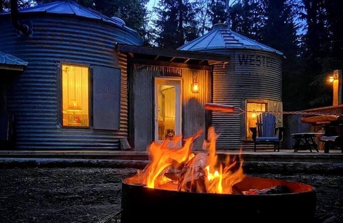 Waiparous Village Cabin | Incredibly Unique Romantic Retreat in Grain Bin Accommodation near Sundre, Alberta