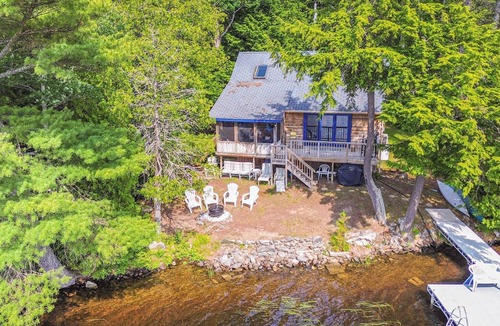 East Holden Cabin | Kayaks | Lakefront Maine Log Cabin | A/C