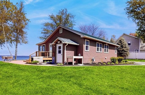 Malletts Bay House | Lakefront house w/views, beach, fireplace, firepit, central air, arcade games