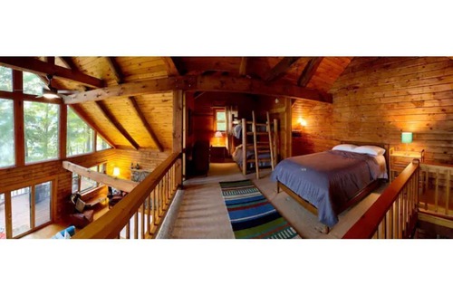Schroon Lake Cabin | Lakefront Log Cabin with Mountain and Water Views