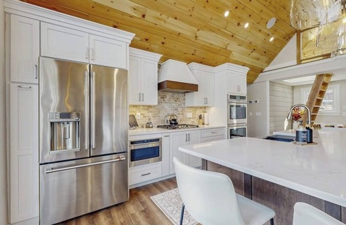 Gray House | Lakefront properties with private beach, hot tub, dock, kayaks, grill & firepit