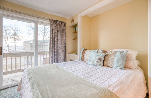 Gilford Condo | Lakeview condo with tennis, sauna, shared pool & a private beach