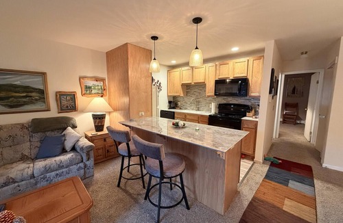 Estes Park Condo | Large 1 bedroom condo very close to Fall River
