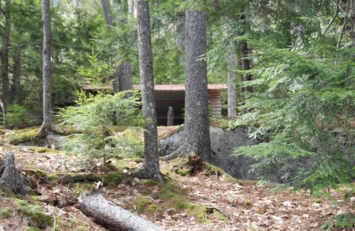 Orland RV Rental | Log cabin style lean-to, perfect for nature lovers!