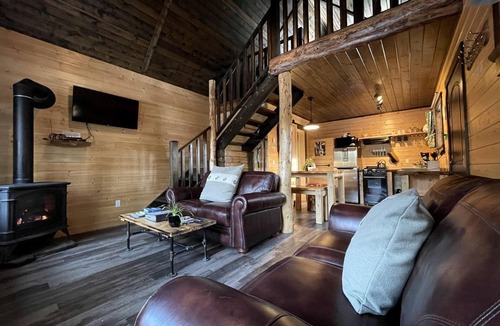 Nordegg House | Luxury Cabin Rental for Two with BBQ and Fire Table in Nordegg, Alberta