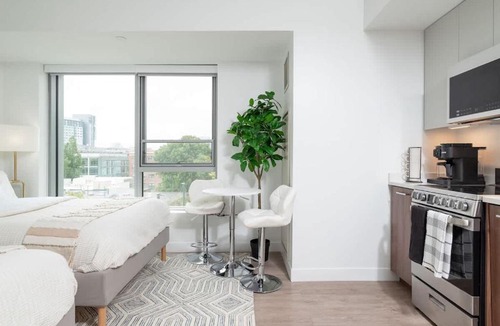 Central Square Apartment | Luxury Studio King bed Gym near MIT Harvard