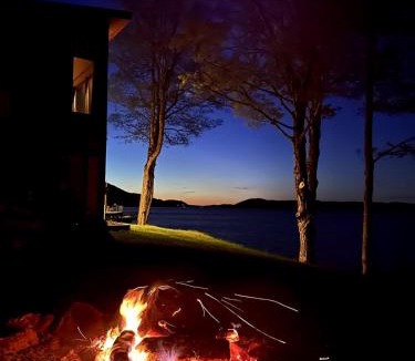 Newport Center Apartment | Luxury Waterfront Escape - Private Firepit & Dock on Lake Memphremagog
