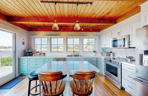 Biddeford House | Oceanfront home with stunning views of the cove & sunset, steps to the beach