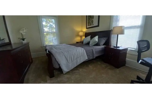 Akron House | Pet friendly home near Cuyahoga and Portage Lakes sleeps 10, 3 decks & fire pit.