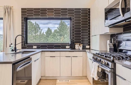 Evergreen Meadows House | Pinebox at Evergreen-35Acres-Trails-Hot Tub-Creek