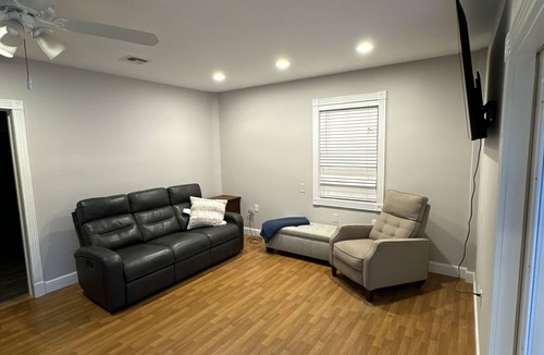 Palm City Cabin | Relax by the fire at The Smoke House cottage at the Ryan Holmes Ranch!