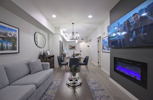 Dead Man's Flats Apartment | Rockies Retreat Getaway Heated Pool Hot Tub Gym