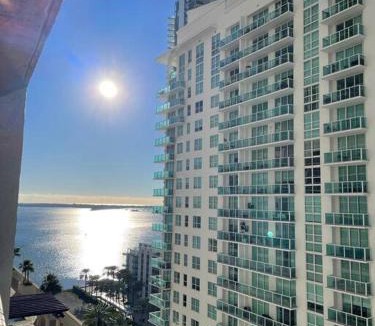 Brickell Apartment | Rooftop Pool with Water View