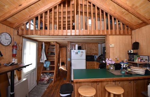 Plattsburgh Cabin | Rustic, cozy lodge available for rent at Plattsburgh RV Park