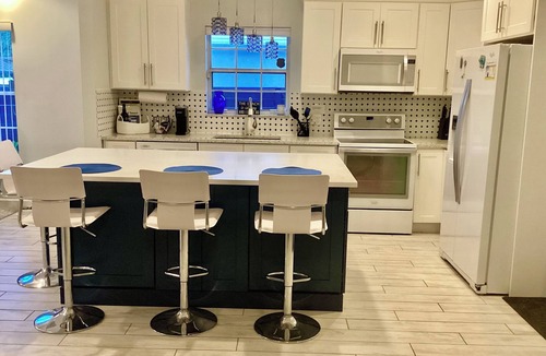 Delray Beach House | Santorini Blue Beach House - Brand new heated pool with backyard oasis!