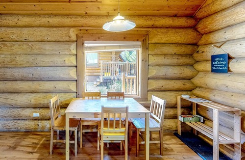 Lac Le Jeune Cabin | Scenic lakefront resort cabin with deck, full kitchen, & free internet