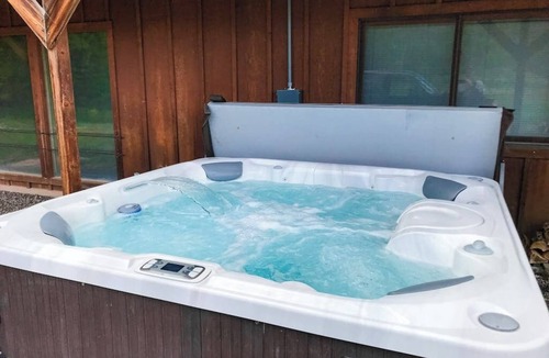 South Fork House | Secluded mountain-view home with hot tub, grill, firepit, wood stove, fireplace