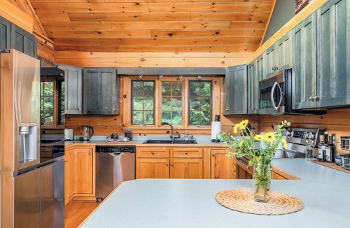 Sunday River Area Cabin | Sunday River Home: Firepit, Hot Tub & 2 Game Rooms