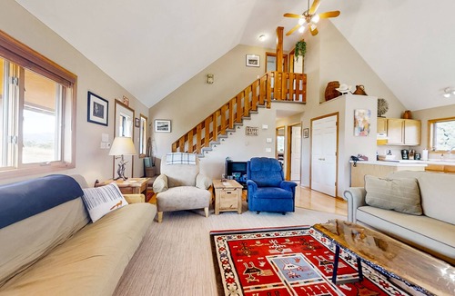 Glacier View Meadows House | View-worthy wilderness retreat with cozy fireplace