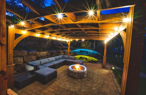 Laconia House | Waterfront with Kayaks, Pool Table, Fire Pit, and Pergola. Downtown area